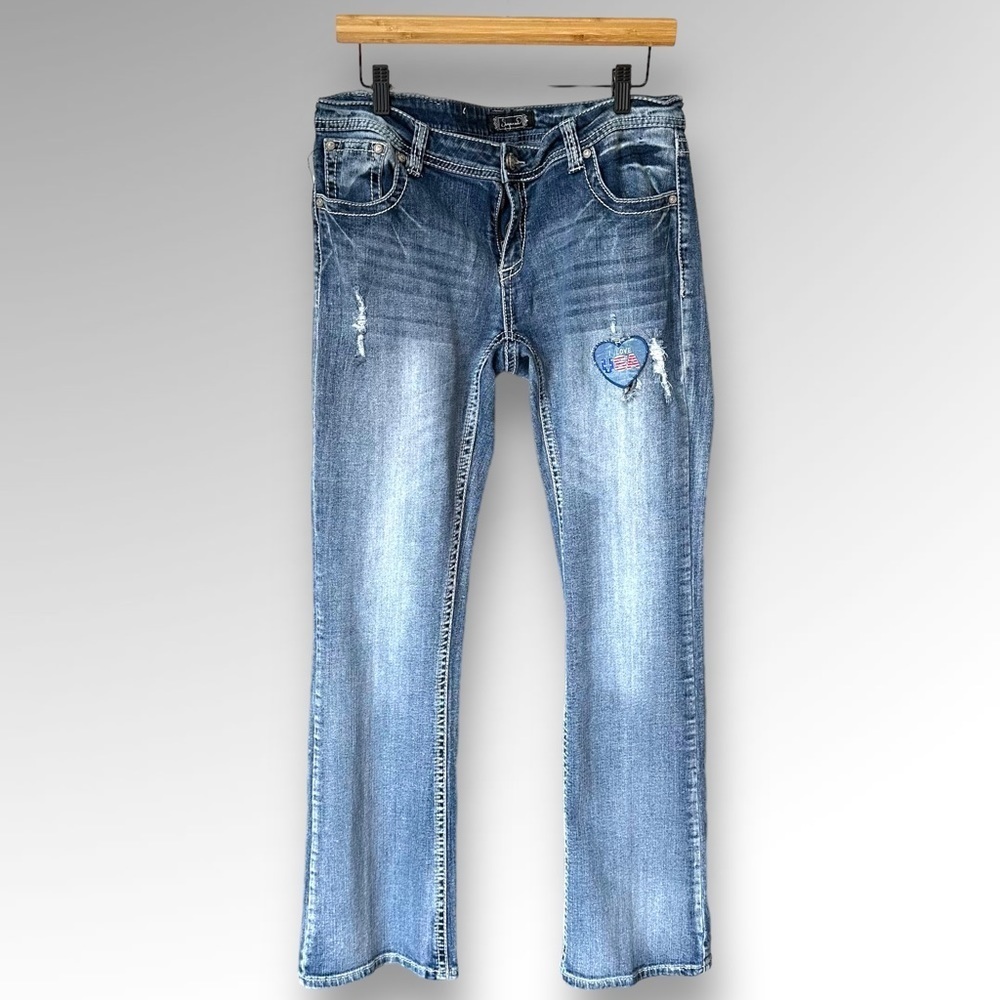 Shyanne Womens Bootcut Mid Rise Jeans Sz 33